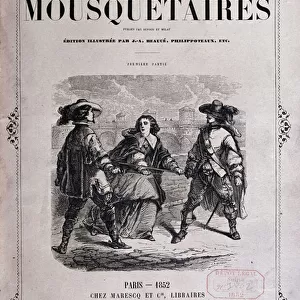 Frontispice du livre " Les trois mousquetaires", by Alexandre Dumas, ill. by Neauce, ed. Marecq & Cie, Paris, 1852