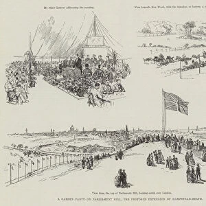 A Garden Party on Parliament Hill, the Proposed Extension of Hampstead-Heath (engraving)