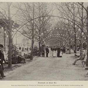 Gewerbe Ausstellung 1896: Promenade am Neuen See (b / w photo)