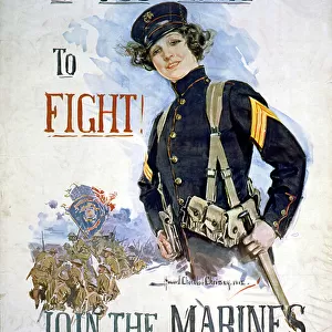 "If you want to fight! Join the Marines", 1915 (colour litho)