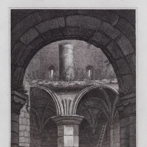 Interior of the Great Tower of Richmond Castle (engraving)
