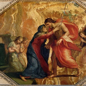 Jesus Christ Receiving the Virgin in Heaven (oil on alabaster)