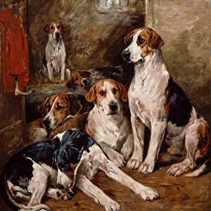 In the Kennel (oil on canvas)