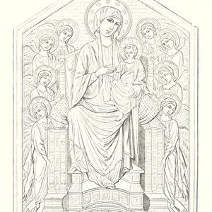 Le Cimabue, La Madone et les Anges, Academie des Beaux-Arts de Florence (engraving)