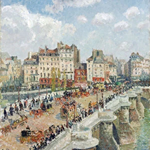Le Pont Neuf (The Pont-Neuf) - Peinture de Camille Pissaro (1830-1903), huile sur toile (55x46, 5 cm), 1902, impressionnisme -Szepmuveszeti Muzeum, Budapest (Hongrie)