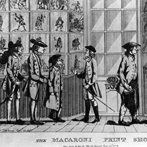 The Macaroni Print Shop, pub. by N. Darley, 1772 (engraving) (b / w photo)
