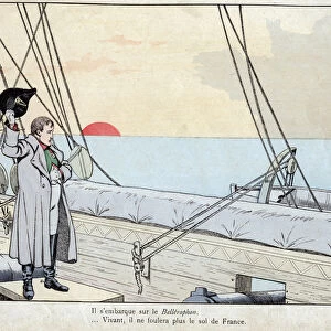 Napoleon on board HMS Bellerophon 1815 - lithograph by Job (Jacques Onfroy de Breville