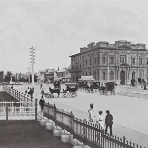 North Terrace, Adelaide, looking East from steps of Parliament House (b / w photo)