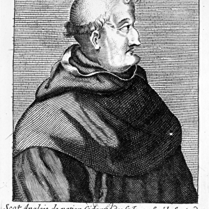 Portrait of John Duns Scotus (c. 1265-c. 1308) (engraving) (b / w photo)