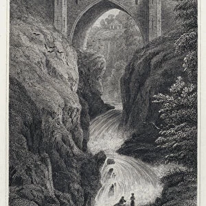 Poul-a-phuca Waterfall, Co Wicklow (engraving)