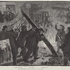 The Presidential Canvass in America, a Pole-Rising (engraving)