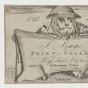 Printseller, J Seago, trade card (engraving)