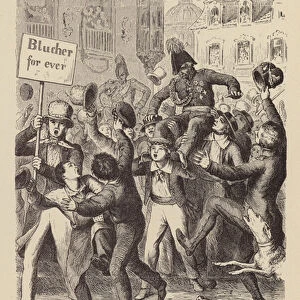 Prussian Field Marshal Gebhard von Blucher in London, 1815 (engraving)