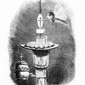 The Puseyite Moth and the Roman Candle, illustration from Punch, 1850