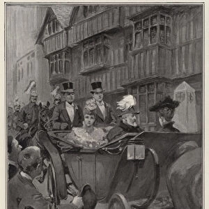Returning from the Thanksgiving Service in St Paul s, the Procession passing Staple Inn (litho)