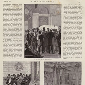 Scenes from London clubs on election nights during the British General Election of 1892 (litho)