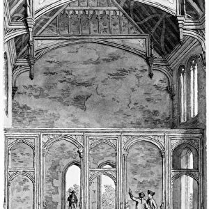 South West End of Great Hall at Eltham, 1779 (w / c on paper) (b / w photo)