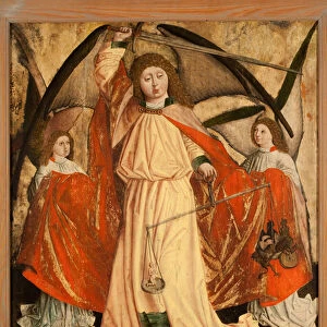 St. Michael weighing souls (tempera on panel)