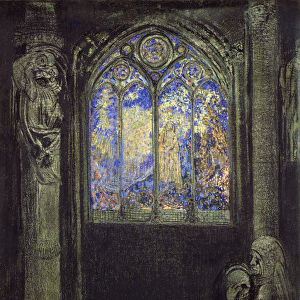 The Stained Glass Window, 1904 (charcoal & pastel on card)