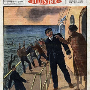 Stowaways are thrown into the sea: the captains wife threatens him with a gun to