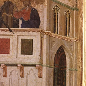 The Temptation at the Temple, detail. Maesta altarpiece (tempera and gold on wood