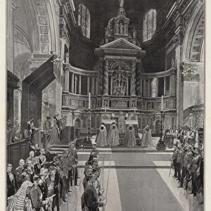 The Thanksgiving Service in St Pauls Cathedral, the Singing of the "Te Deum"(litho)