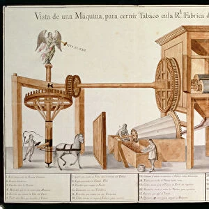 Tobacco Sieving Machine from the Royal Tobacco Factory in Mexico, 1785-87 (coloured