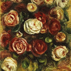 Vase of Roses, (oil on canvas)