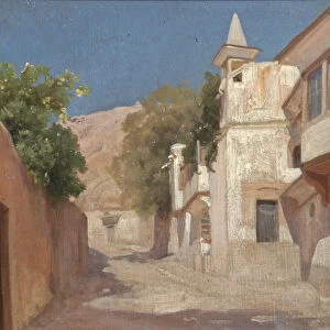 View of Sir Richard and Lady Burtons house in Damascus, 1873 (oil on canvas)