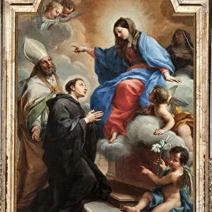 The Virgin with Saint Nicholas of Tolentino (oil on canvas, 18th century)