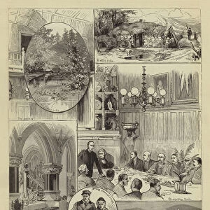 The West Wicklow Loyal Association, Sketches at Humewood Castle (engraving)