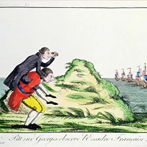 William Pitt the Younger (1759-1806) riding on the back of George III (1738-1820)