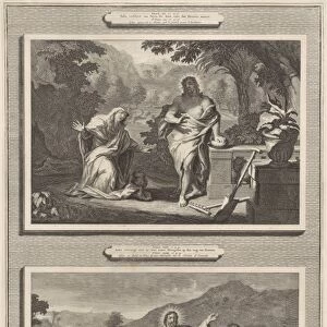 Two appearances of Christ after the resurrection, above he appears to Mary Magdalene