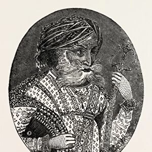 Goolab Sing, from a Miniature by a Persian Artist, 1851 Engraving