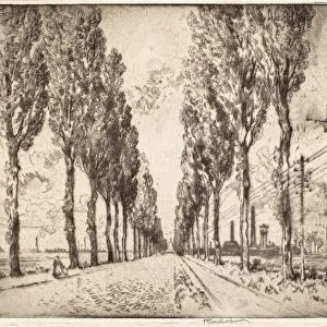 Joseph Pennell, The Avenue, Valenciennes, American, 1857 - 1926, 1910, etching