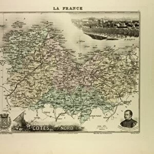 Map of CaaTes Du Nord, 1896, France