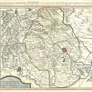 Map Carte nouvelle du territoire de Vicenza ou sont marquA es toutes les vallA es