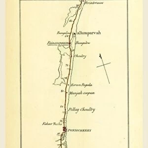 Observations on the Neilgherries, map of the route from Madras to Ootagamund, 19th