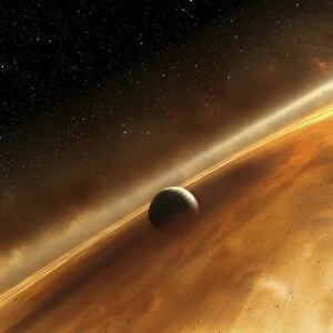 Artists concept of the star Fomalhaut and a Jupiter-type planet