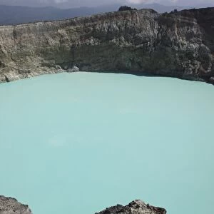 Turquoise crater lake of Kelimutu volcano, Flores Island, Indonesia