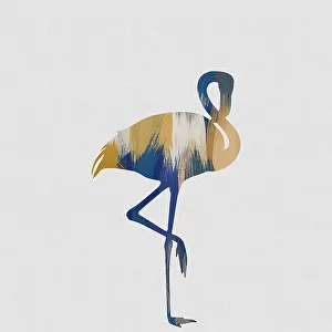 Blue & Yellow Flamingo