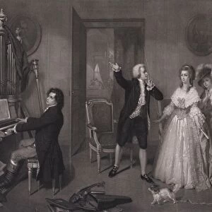 Beethoven in Mozarts House. Creator: Merle, Hugues (1823-1881)