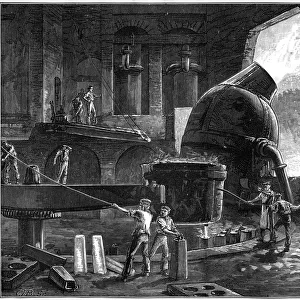 The Bessemer process for the mass-production of steel, c1880. Artist: CJB