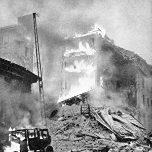 Bombing of Helsinki by the Russians, World War 2, c1940