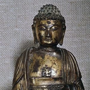 Chinese Ming dynasty gilt-bronze Buddha, 14th century