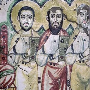 Detail of a coptic wall painting showing two apostles, 6th Century