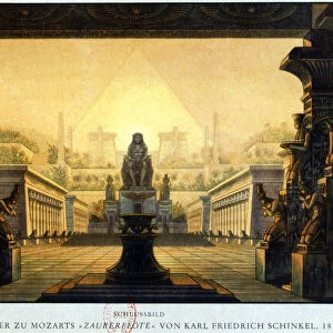 The courtyard of the temple of Isis and Osiris where Sarastro was High Priest, c1816. Artist: Karl Friedrich Schinkel