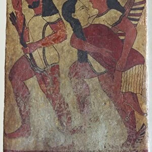 Etruscan tomb painting of a fury carrying away a dead persons soul, 6th century BC