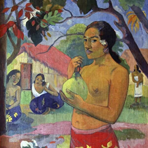 Eu haere ia oe (Woman Holding a Fruit. Where Are You Going?), 1893. Artist: Paul Gauguin