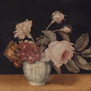 Flowers in a Delft Jar, 1663. Creator: Alexander Marshal